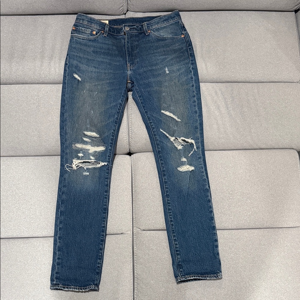 Levi's Premium Men's Slim Jeans - Distressed Blue